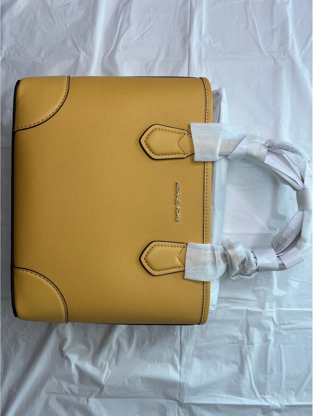 MK Eva Extra-Small Leather Convertible Tote Bag - Honey Wheat - Authentic